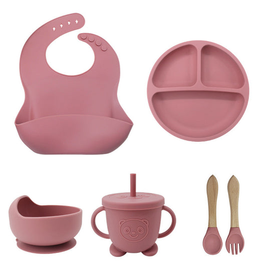 Children's Tableware Silicone 6 Pieces Suit Maternal And Child Suction Plate Food Supplement - Cubbies Bliss